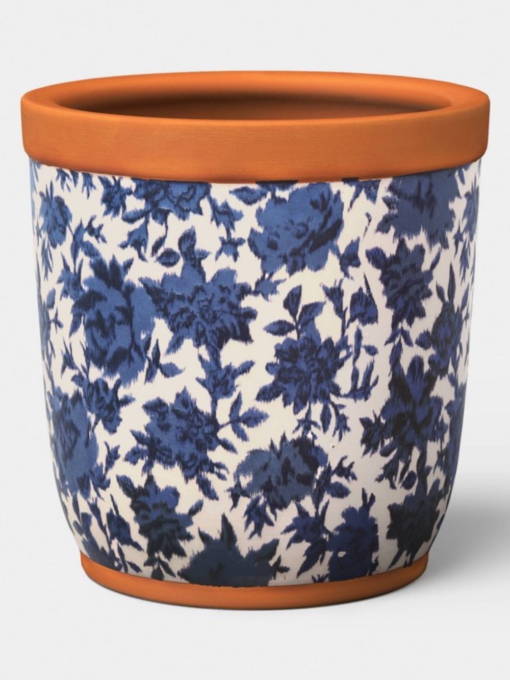 Terracotta Outdoor Blue Floral Patterned Planter 6" x 6.12" - Threshold™ Spring